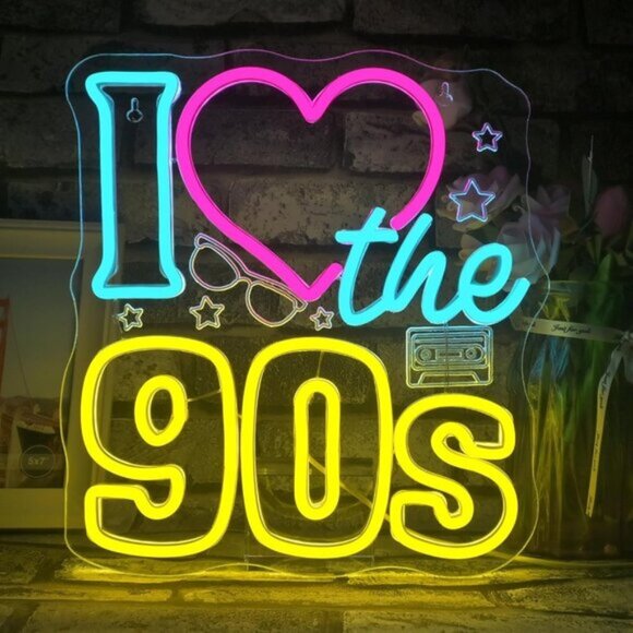 New I Love the 90s Neon Sign – Dimmable LED Back to the 90s Wall Decor Light